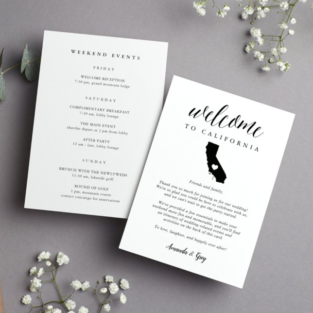 California Wedding Welcome Letter & Itinerary (Creator Uploaded)