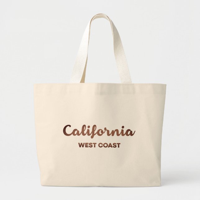California West Coast Nice Design Text  Large Tote Bag (Front)