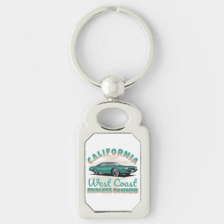 California West Coast Vintage Car Metal Key Ring