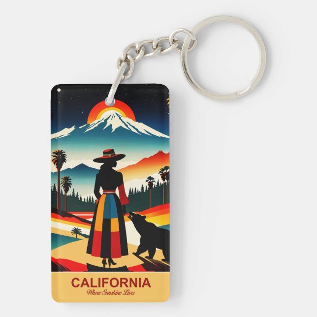 California: Where Sunshine Lives Key Ring (Back)