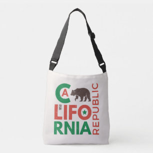 California With Grizzly Bear Logo Crossbody Bag