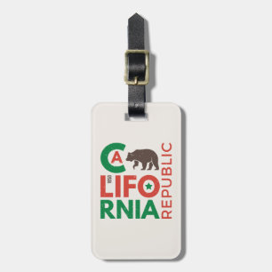 California With Grizzly Bear Logo Luggage Tag