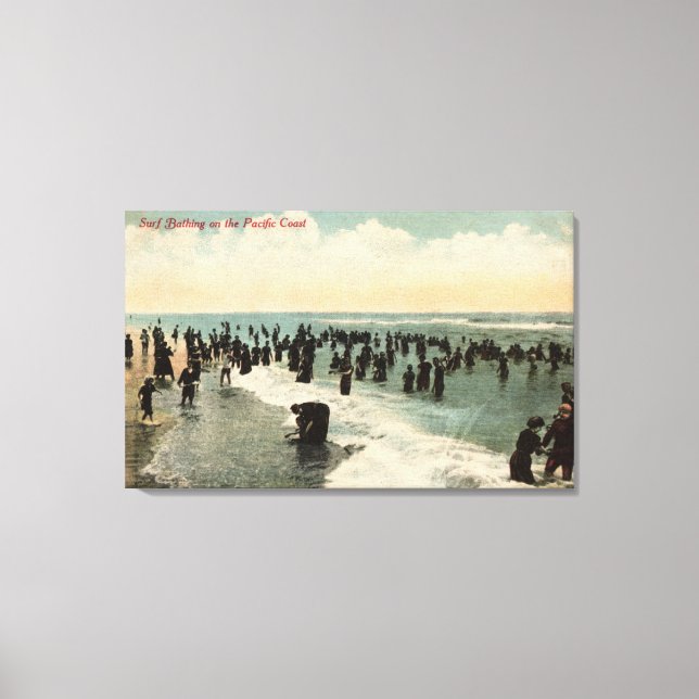 CaliforniaCrowds Swimming on the Pacific Coast Canvas Print (Front)