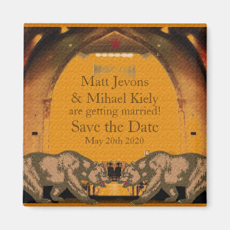 Californian Bear Grooms Gay Wedding Announcement Magnet