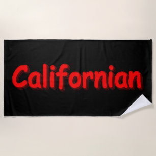 "Californian " Cute Design. Buy Now Beach Towel