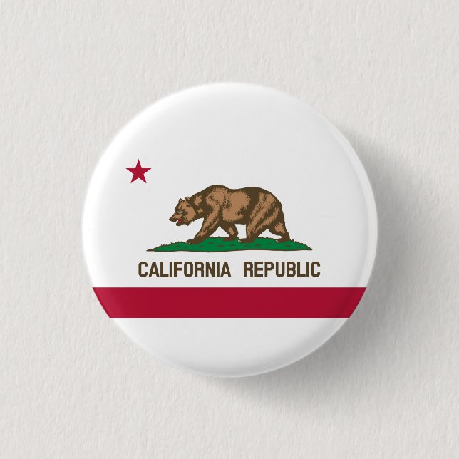 Californian Flag, Flag of California 3 Cm Round Badge (Front)