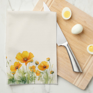 Californian Poppies kitchen towel