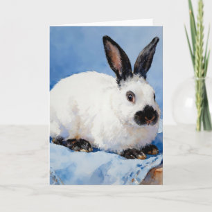 Californian Rabbit Study A In Watercolors Card