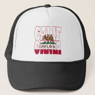 Californian state flag text trucker hat