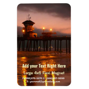 Californian Sunset - Huntington Beach Pier Magnet