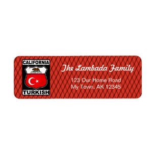 Californian Turkish American Address Labels