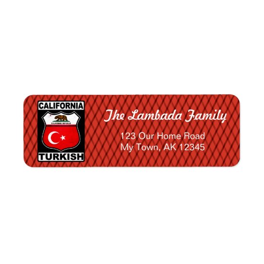 Californian Turkish American Address Labels