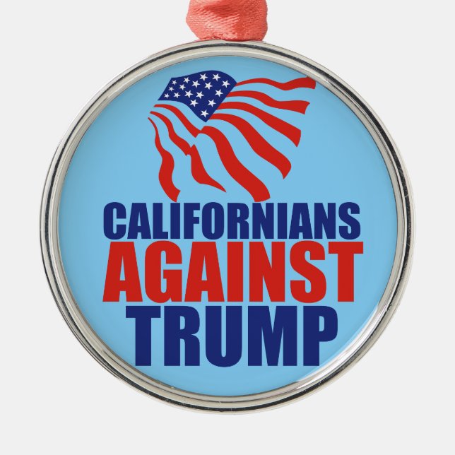 Californians Against Trump Metal Tree Decoration (Front)