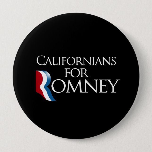 Californians for Romney-.png 10 Cm Round Badge (Front)
