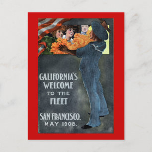 California's Welcome to the Fleet Postcard