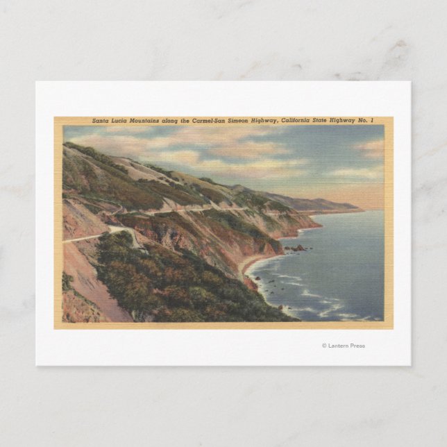 CaliforniaSanta Lucia Mts along Hwy 1 Holiday Postcard (Front)
