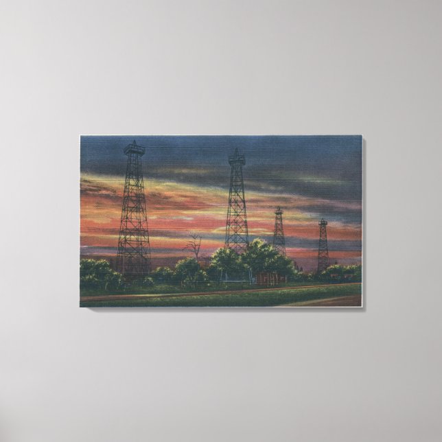 CaliforniaSunset View of Californian Oil Canvas Print (Front)