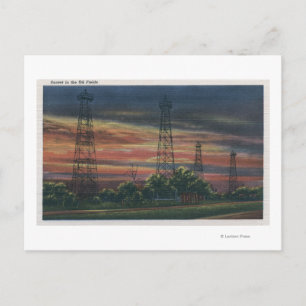 CaliforniaSunset View of Californian Oil Postcard
