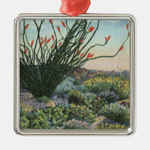 CaliforniaView of Cacti in Bloom Metal Tree Decoration