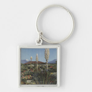 CaliforniaYucca Cacti in Bloom in Desert Key Ring