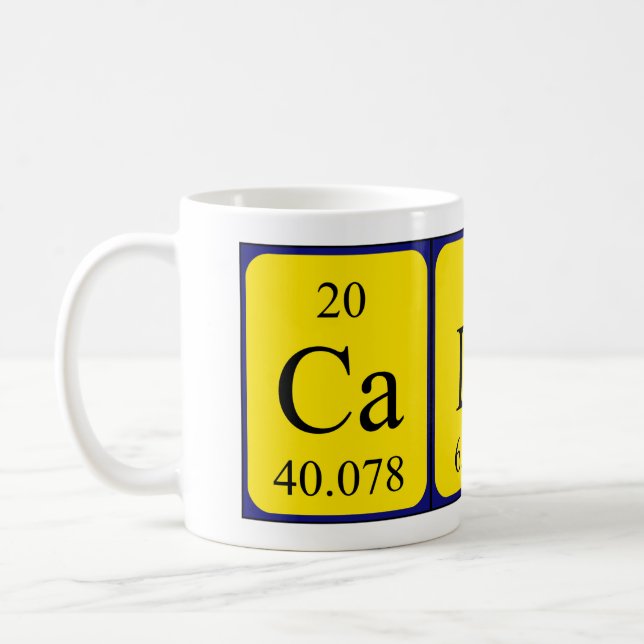 Calin periodic table name mug (Left)