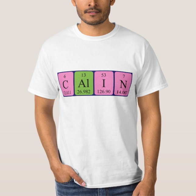 Calin periodic table name shirt (Front)