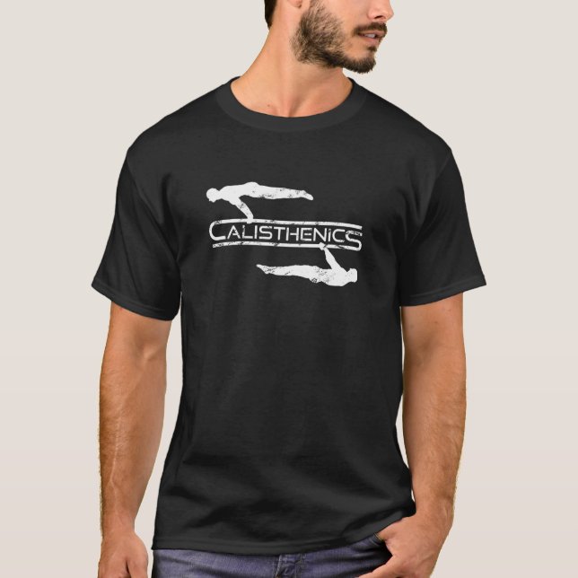 Calisthenics Front Lever Planche Street Workout T-Shirt (Front)