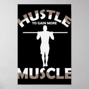 Calisthenics Ghetto Fitness "Hustle to Gain Muscle Poster