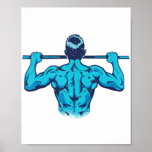 Calisthenics Pull-Up Workout Back Day Gym  Poster