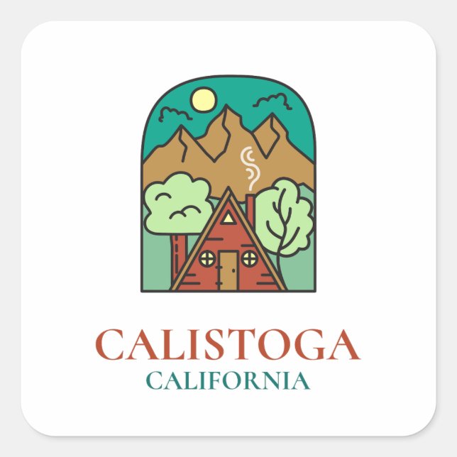 Calistoga - California Square Sticker (Front)