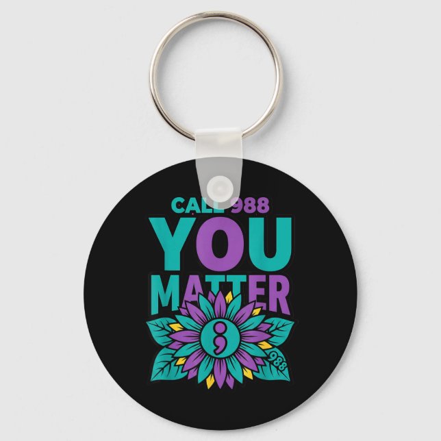 Call 988 Prevention - You Matter Key Ring (Front)