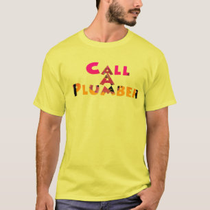 Call A Plumber Yellow Mens T-Shirt