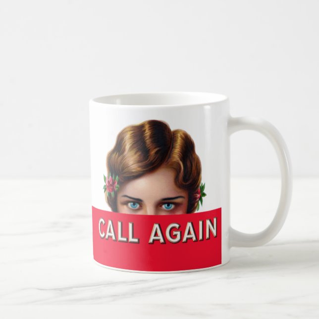 Call Again Cigar Box Label Coffee Mug (Right)