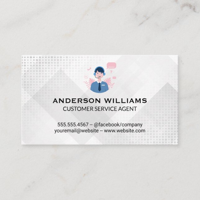 Call Centre Customer Support | People Chatting Business Card (Front)