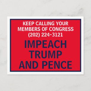 Call Congress Impeach Trump Resist Protest Postcard