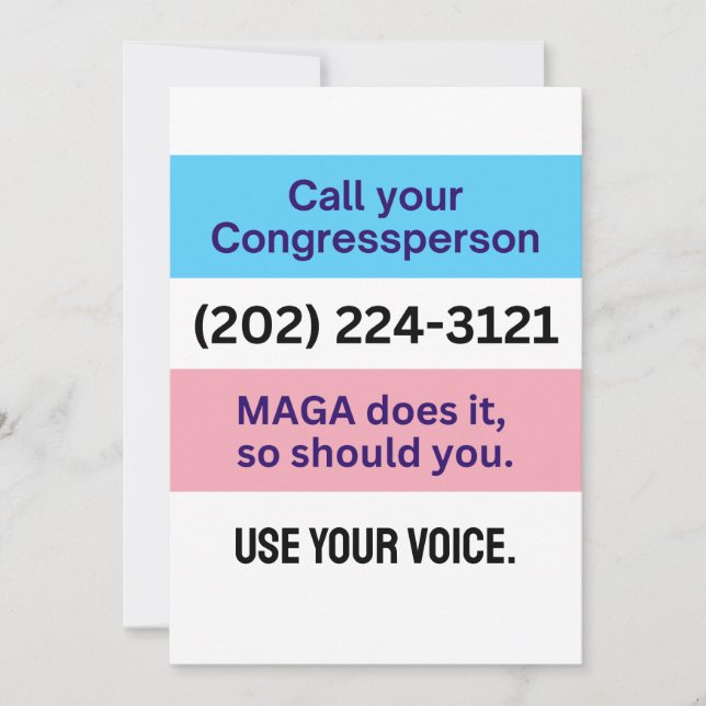 Call Congress MAGA Does Trans Ally Invitation (Front)