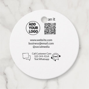 Call customer care text whatsapp Q R code business Favour Tags