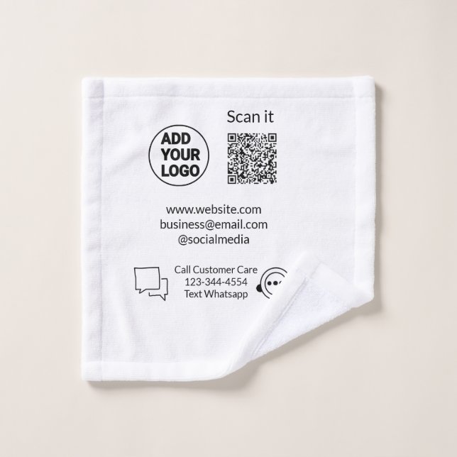 Call customer care text whatsapp Q R code business Wash Cloth (Wash Cloth)