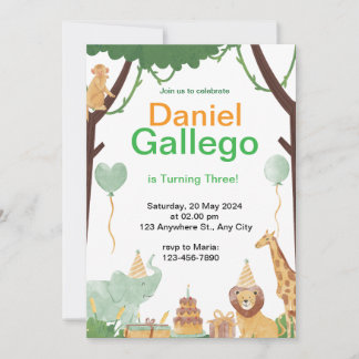 Call for animals To celebrate a birthday  Holiday Card