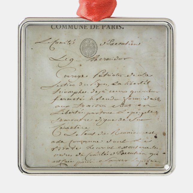 Call from Maximilien de Robespierre Metal Tree Decoration (Front)