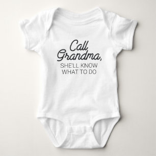Call Grandma Funny Baby Bodysuit