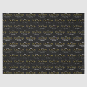 Call Her Doctor Grad's Name Black White Graduation Tissue Paper