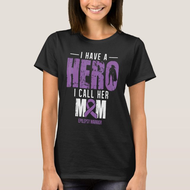 Call Her Mum Epilepsy Awareness Supporter Ribbon T-Shirt (Front)