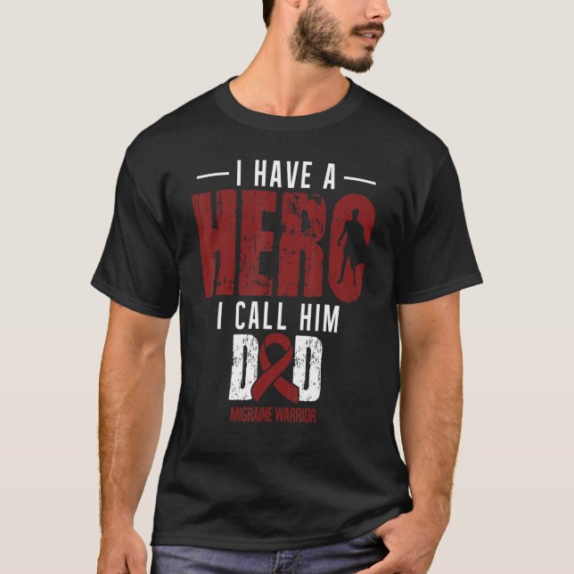 Call Him Dad Migraine Awareness Supporter Ribbon T-Shirt (Front)