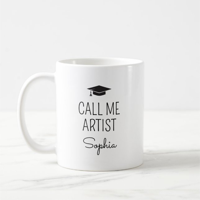Call Me Artist Personalized Name Coffee Mug (Left)