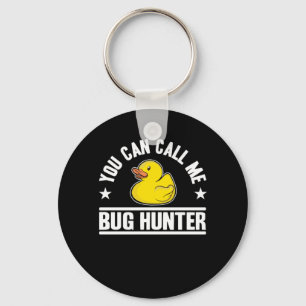 Call Me Bug Hunter Funny Rubber Duck Programming Key Ring