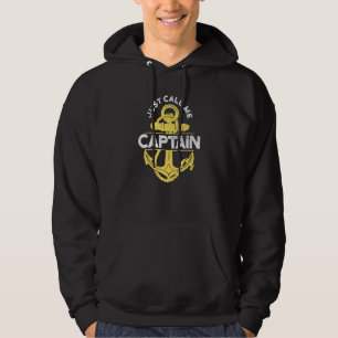 Call Me Captain Boat Pontoon Sailor Sailing Hoodie