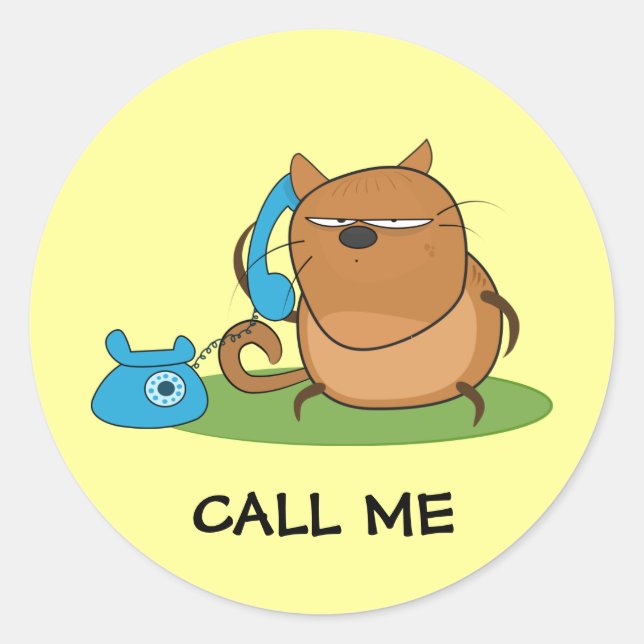 Call Me Classic Round Sticker (Front)