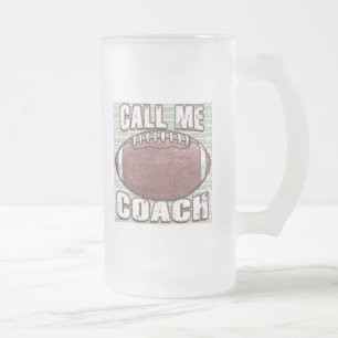 Call Me Coach Football Gear Frosted Glass Beer Mug
