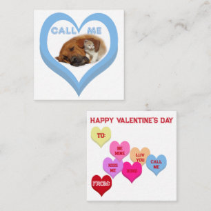 CALL ME Critters Conversation Hearts Valentine's Card